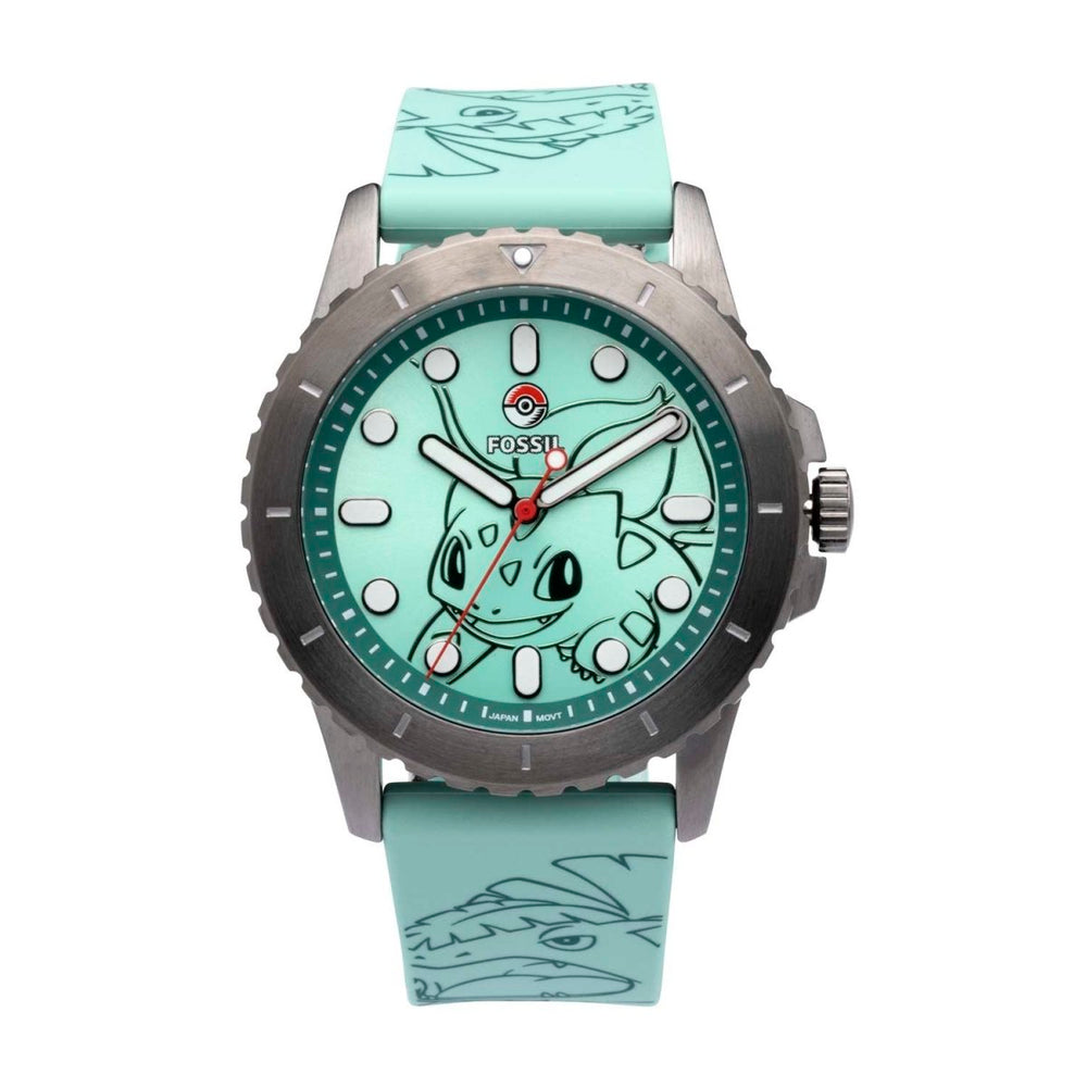 Pokémon Center × Fossil: Bulbasaur Green Watch (One Size-Adult)