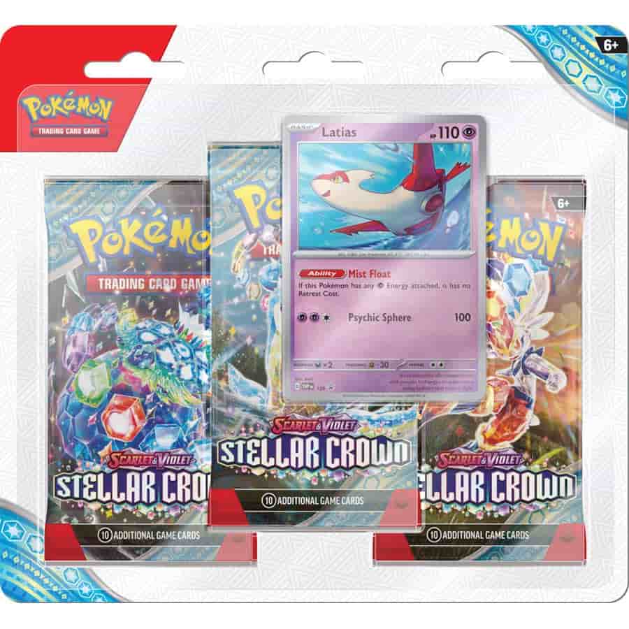 Pokemon TCG: Stellar Crown 3 Pack Blister