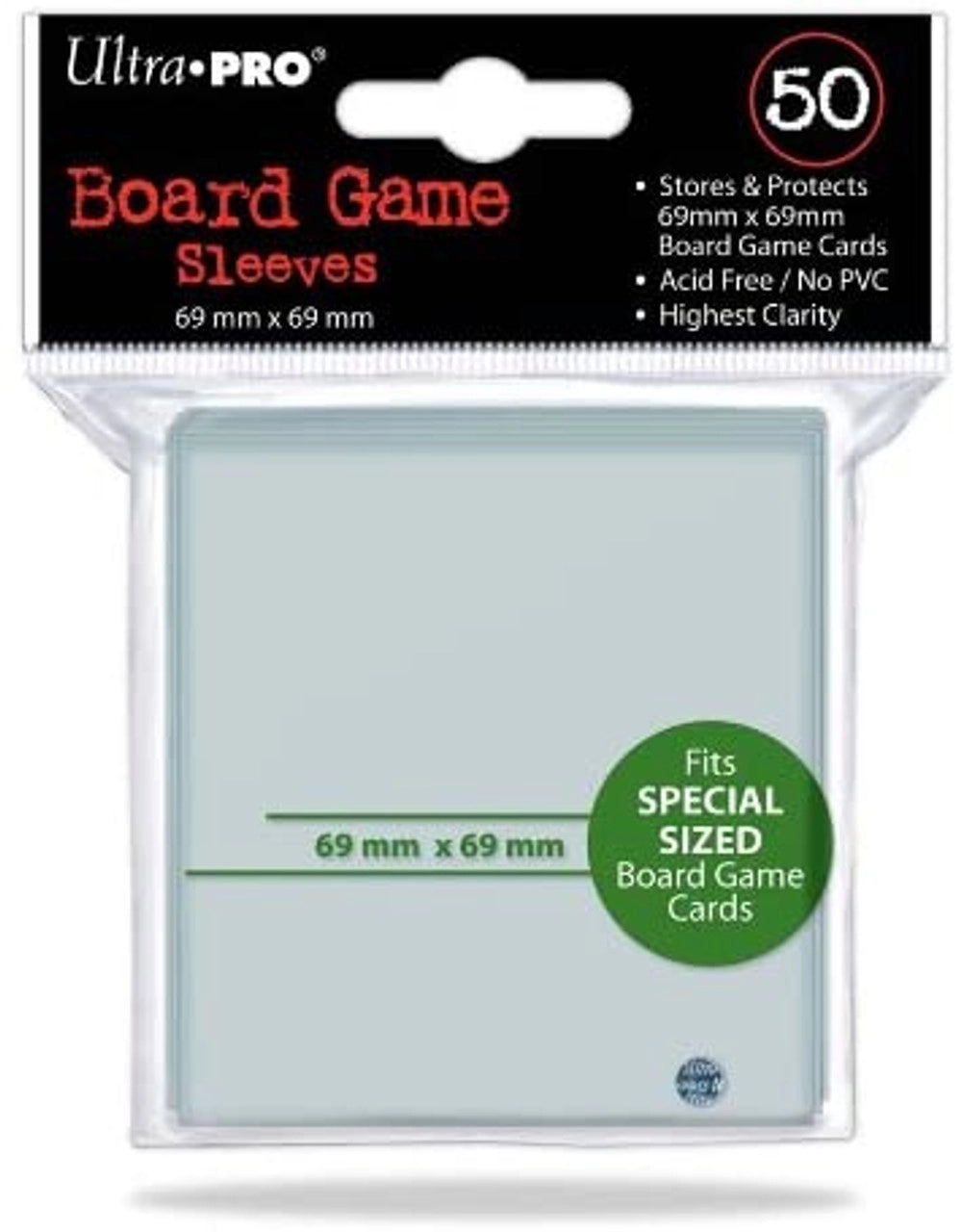 Ultra Pro Board Game Sleeves (50ct): Special Sized (69 x 69 mm)